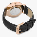 onyx watch rose gold black leather