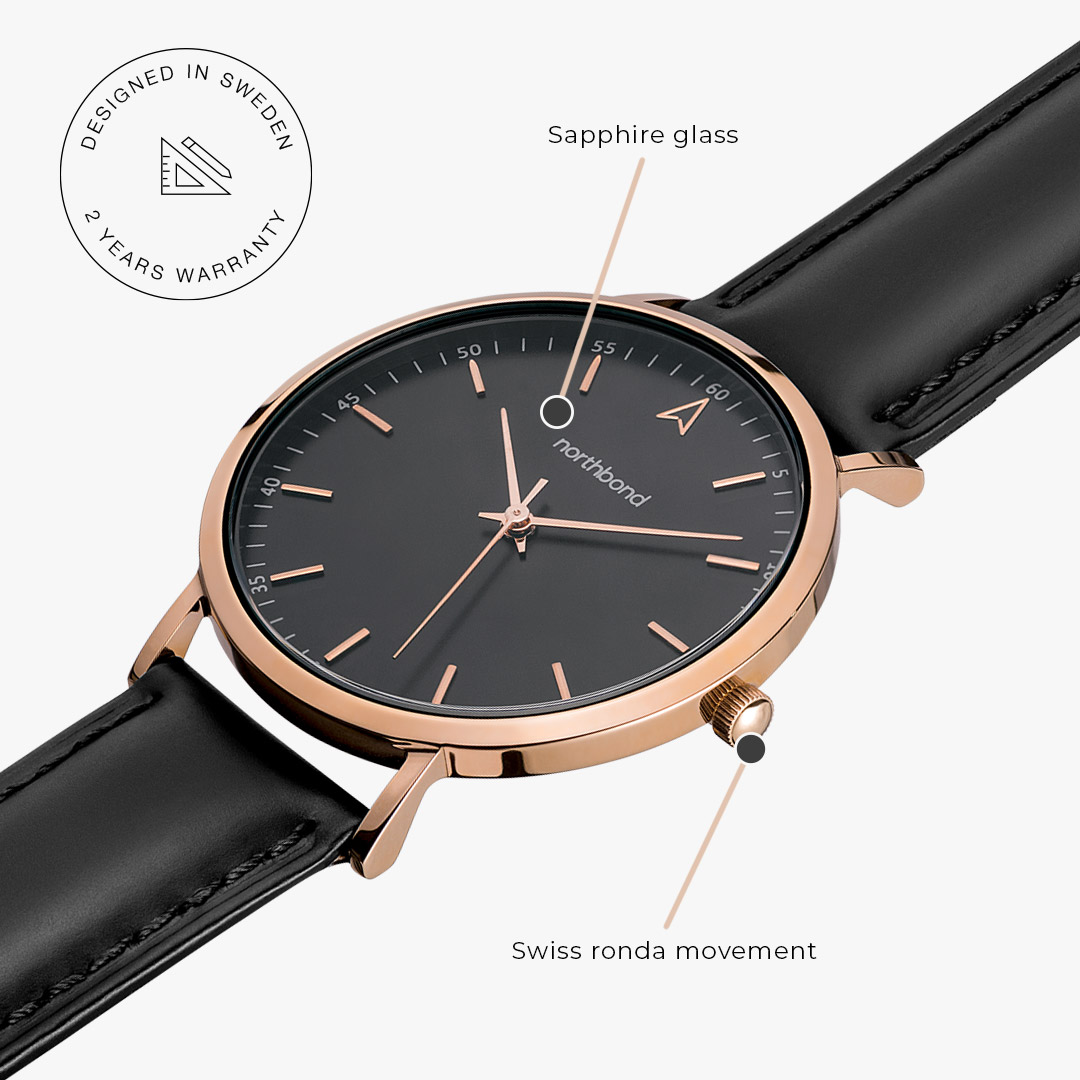 northbond quality noir classic womens watch
