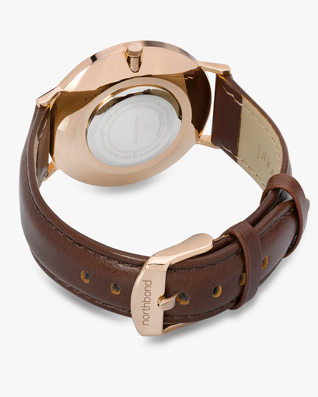 sail watch rose gold brown leather