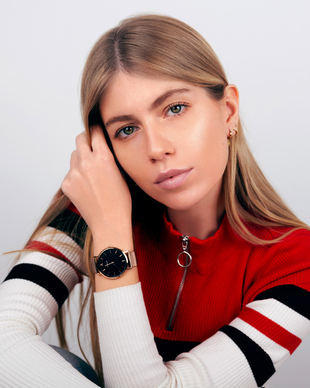 jet-watch-fashion-model mesh strap rose gold